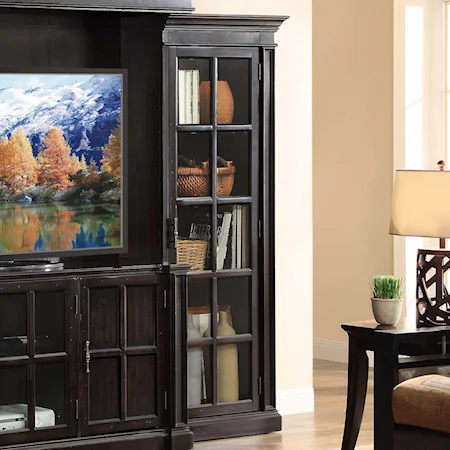 Transitional Right Facing Glass Door Bookcase